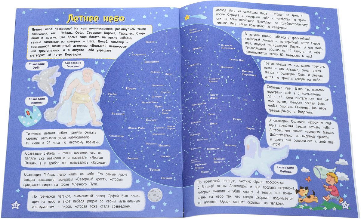 Книга-атлас с наклейками: Удивительный космос. Созвездия  