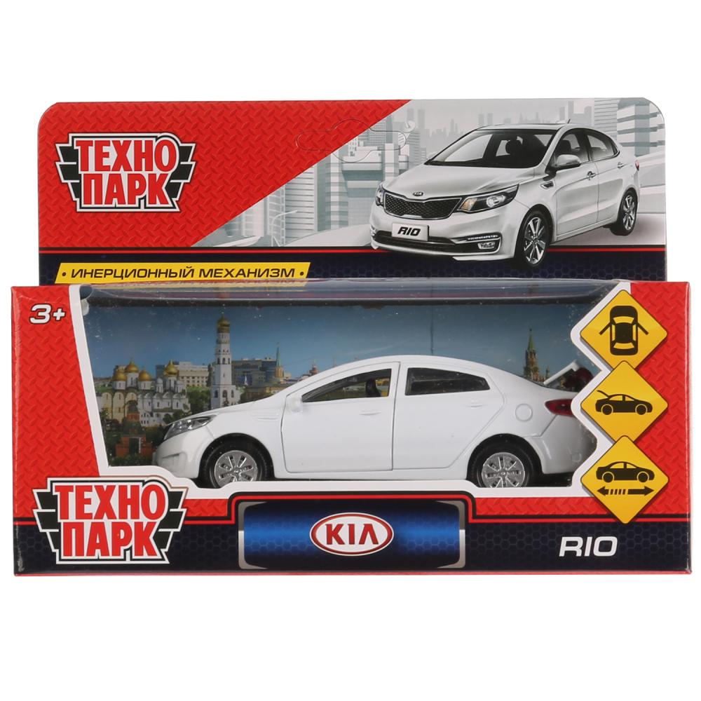 Модель Kia Rio, 12 см, открываются двери, инерционная, белая  