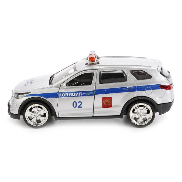 Машина металлическая Hyundai Santafe Полиция 12 см, открываются двери и багажник, инерционная  