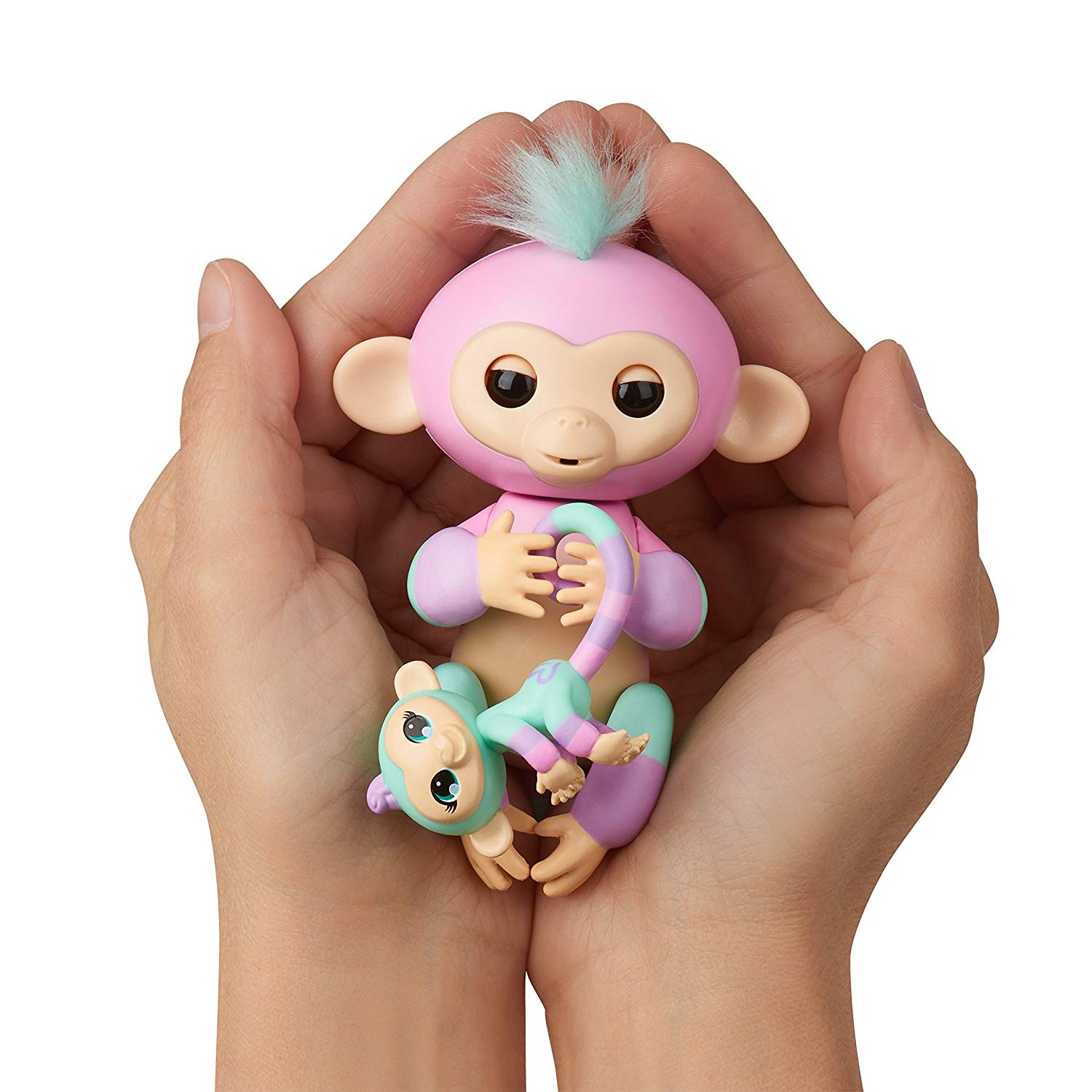 Интерактивная обезьянка Fingerlings – Эшли с малышом, 12 см, звук  