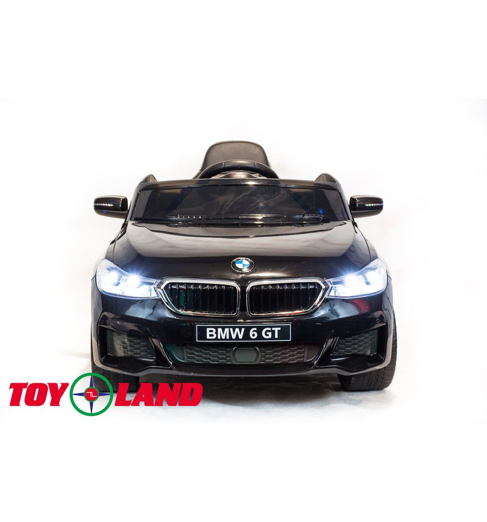 Детский электромобиль BMW 6 GT черного цвета, свет и звук  