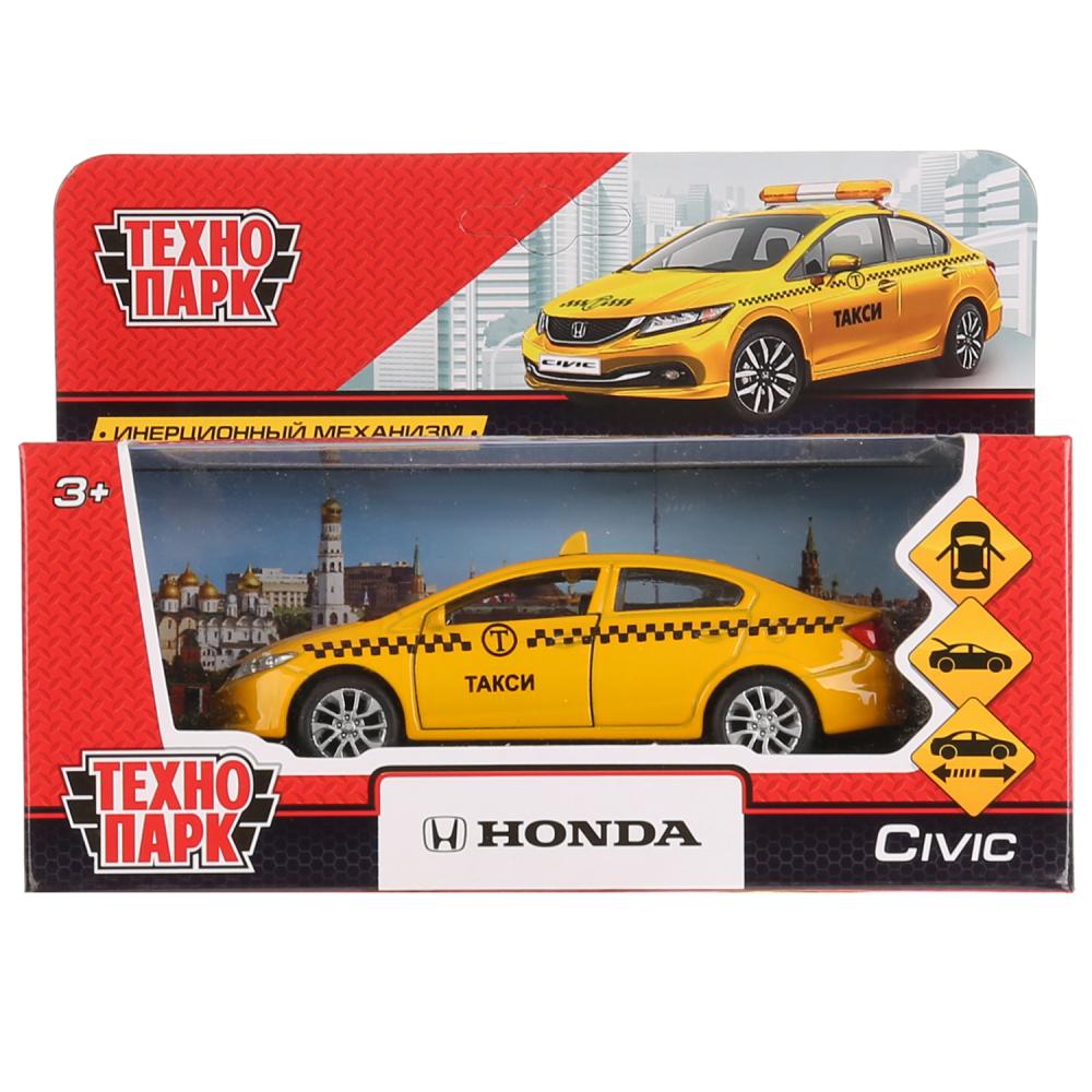 Инерционная металлическая машина Honda Civic - Такси, 12 см, открываются двери  