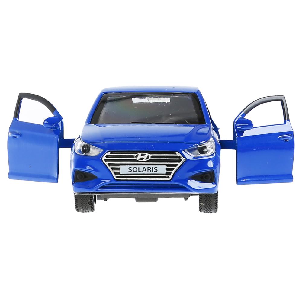Инерционная металлическая модель - Hyundai Solaris 12 см, цвет синий  