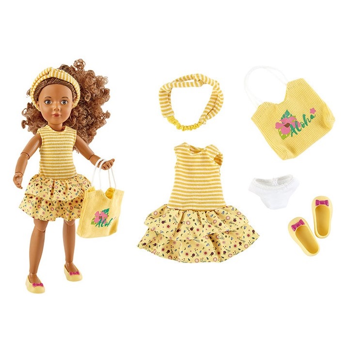 Кукла Джой Kruselings в летнем желтом наряде, 23 см  