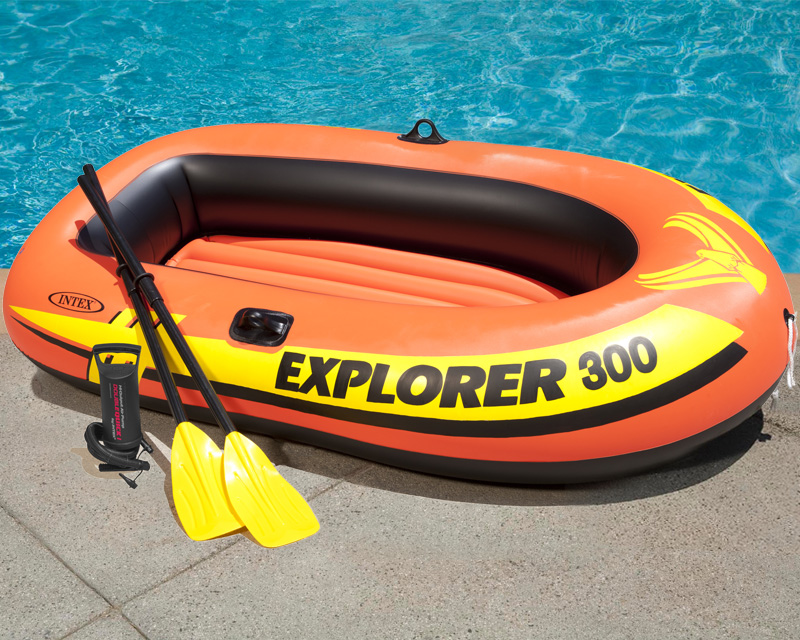 Надувная лодка - Эксплорер 300 с веслами и насосом, серия Explorer, 211 х 117 х 41 см  