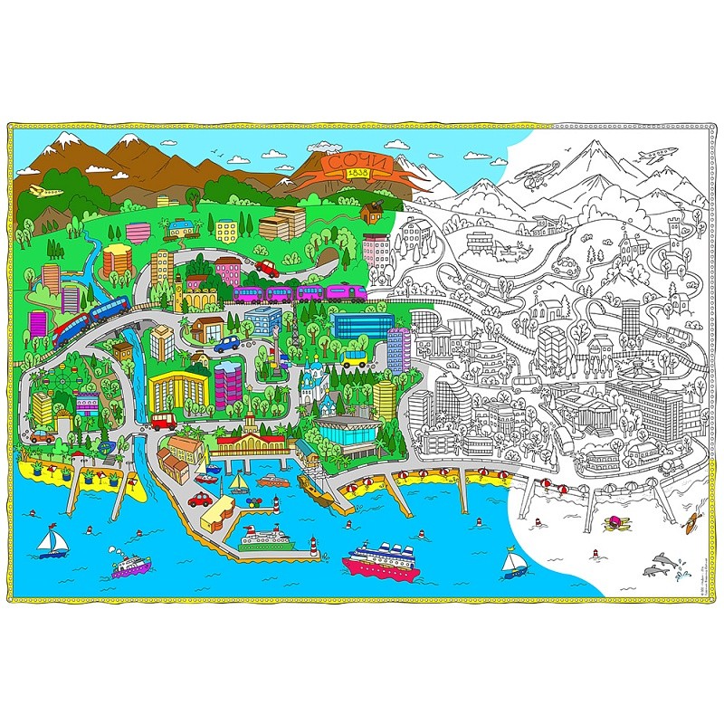 Карта-раскраска Сочи  
