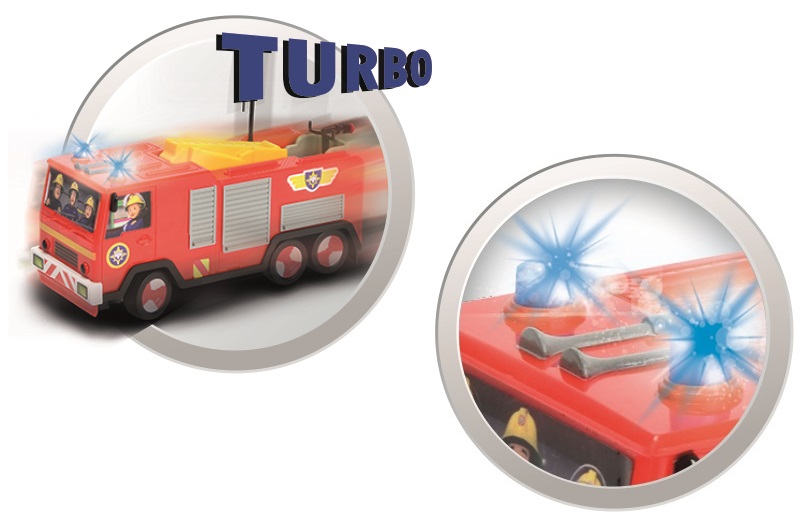 Пожарная машина на радиоуправлении - Пожарный Сэм, с 2-х канальным пультом, светом, 1:24  