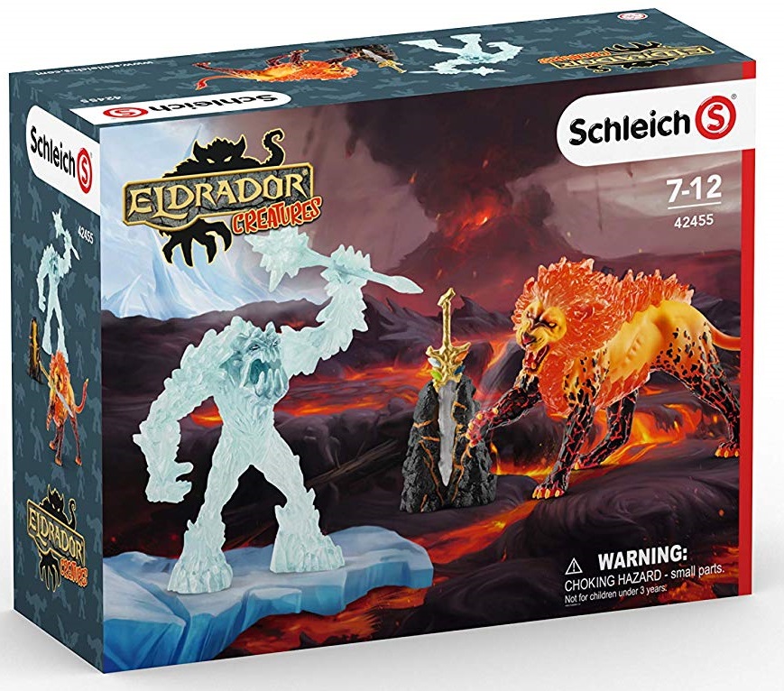 Игровой набор Eldrador Schleich — Ледяной монстр против Огненного льва, 42455 
