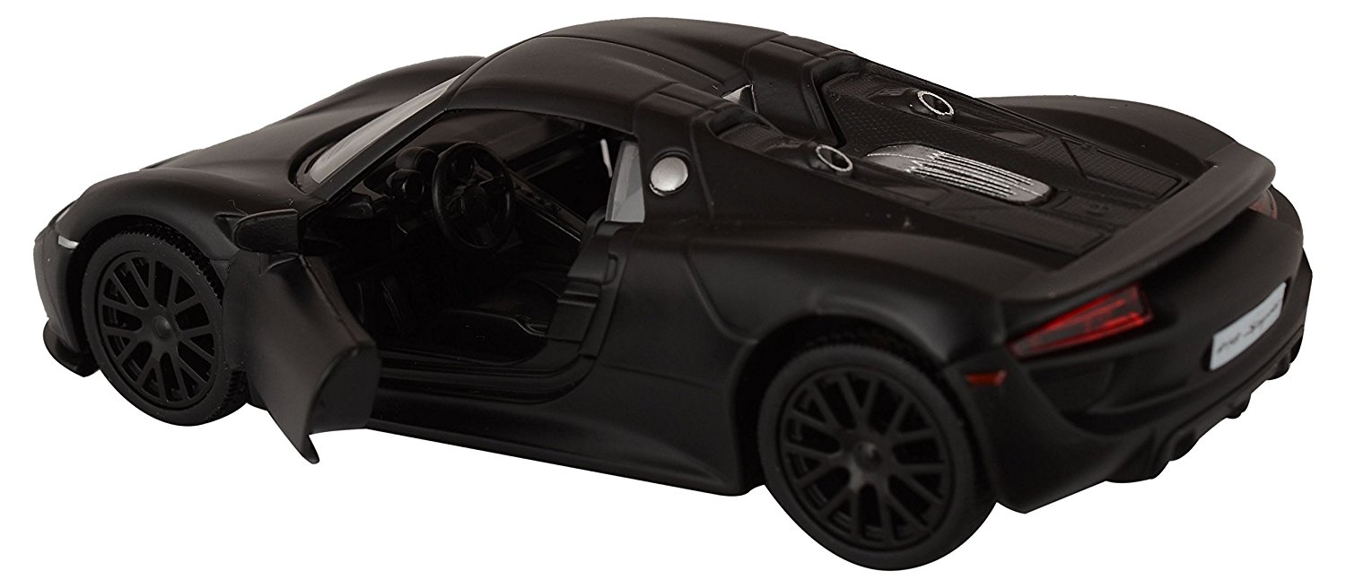 Металлическая инерционная машина RMZ City - Porsche 918 Spyder, 1:32, черный матовый  