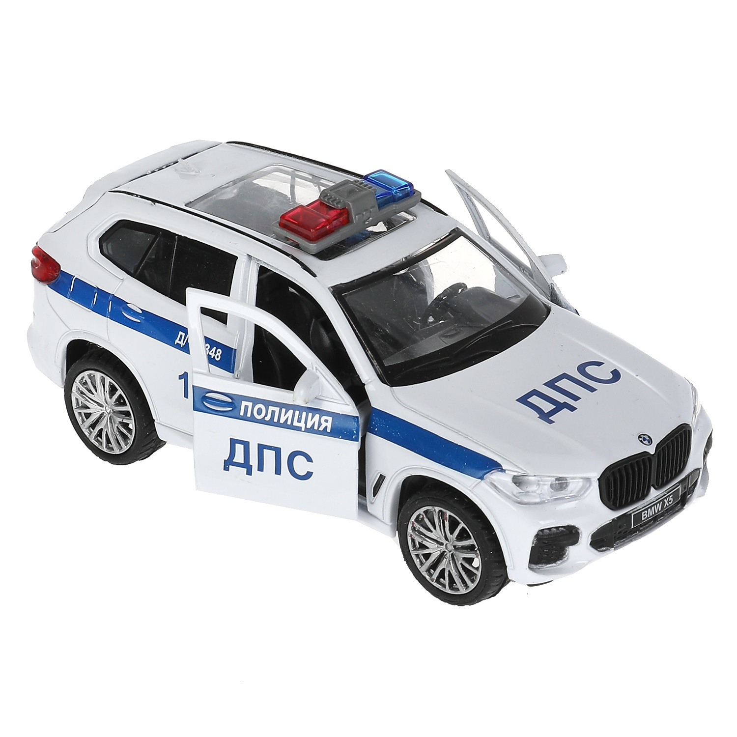 Модель Полиция BMW X5 M-Sport 12 см двери и багажник открываются инерционная металлическая  