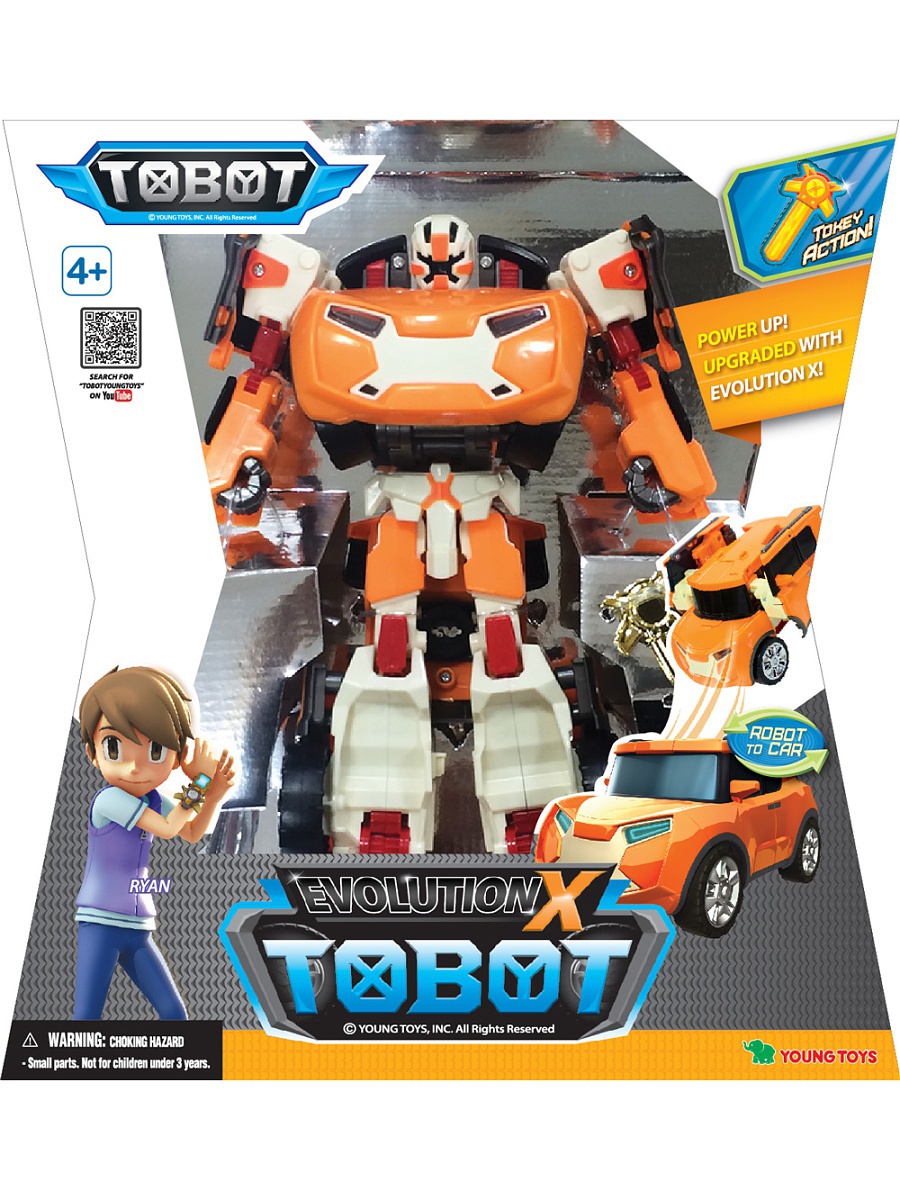 Трансформер Tobot Evolution X, с наклейками и ключом-токеном  
