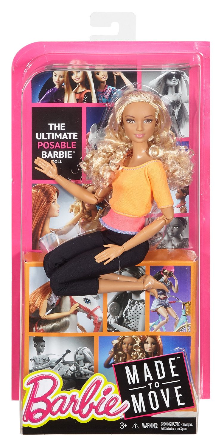 Кукла Барби - Безграничные движения - Кудрявая блондинка в оранжевом топе  