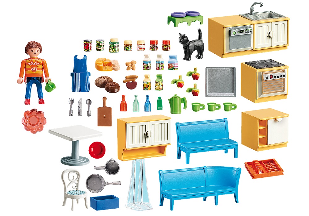 Игровой набор – Кукольный дом: Встроенная кухня с зоной отдыха  