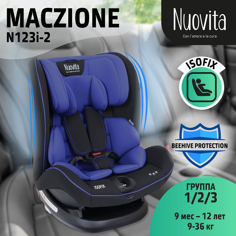 Автокресло Nuovita Maczione N123i-2, Blu/Синий  