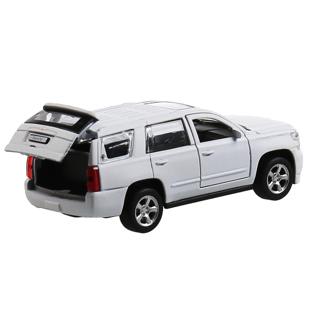 Машина Chevrolet Tahoe 12 см матовая белая двери и багажник открываются металлическая инерционная  