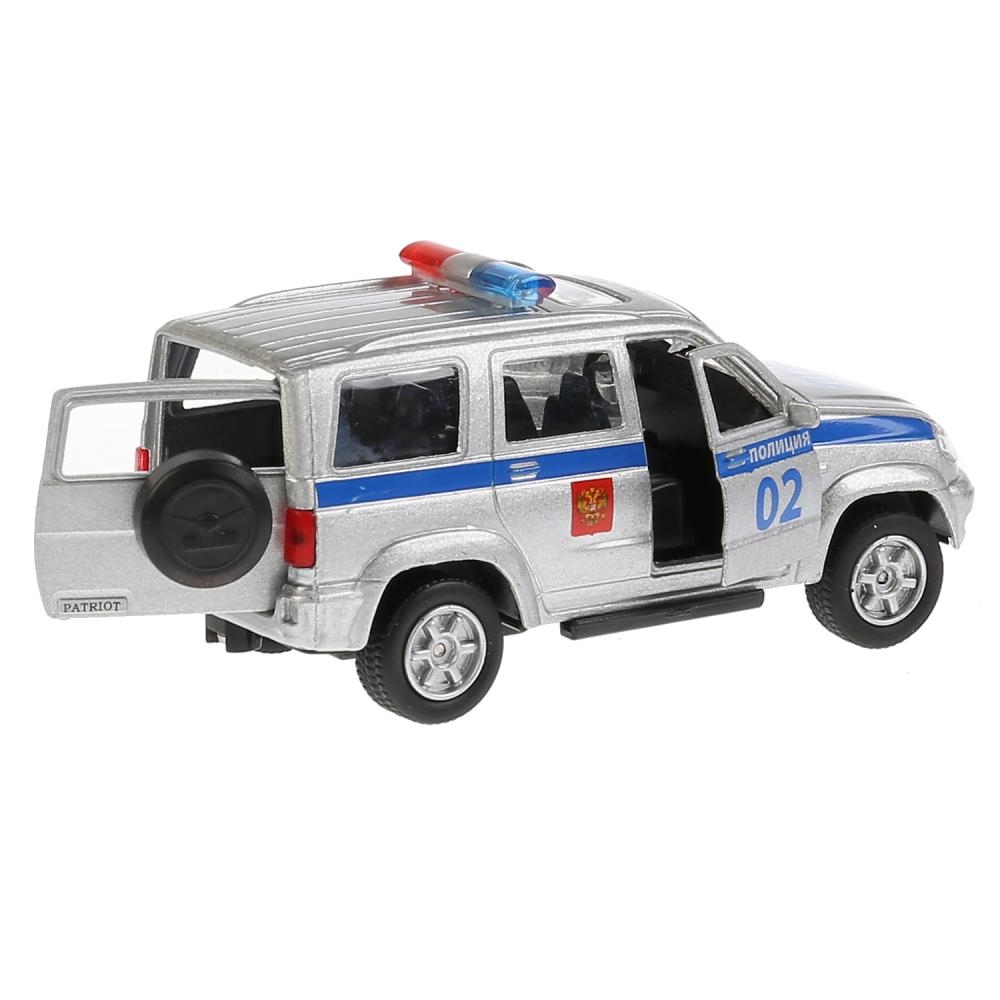 Джип УАЗ Patriot полиция, 12 см, открываются двери и багажник, инерционный механизм  