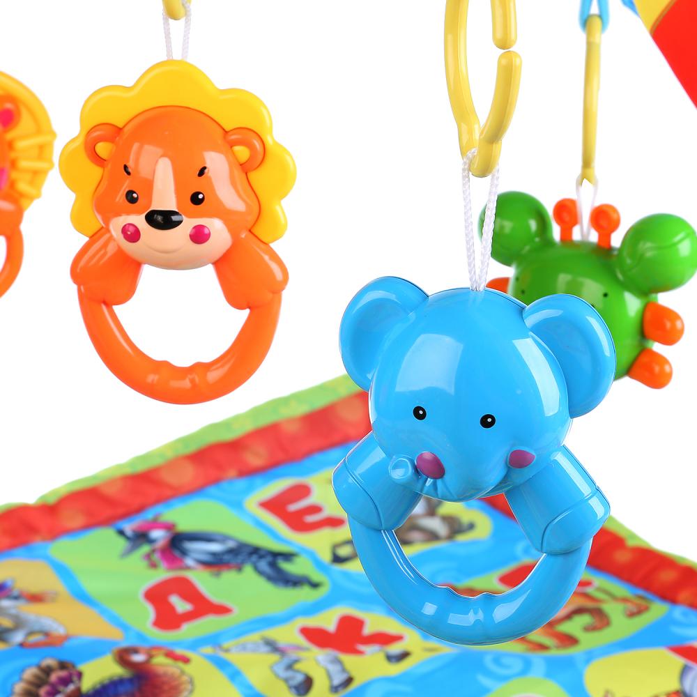 Коврик детский - Азбука животных с игрушками на подвеске  