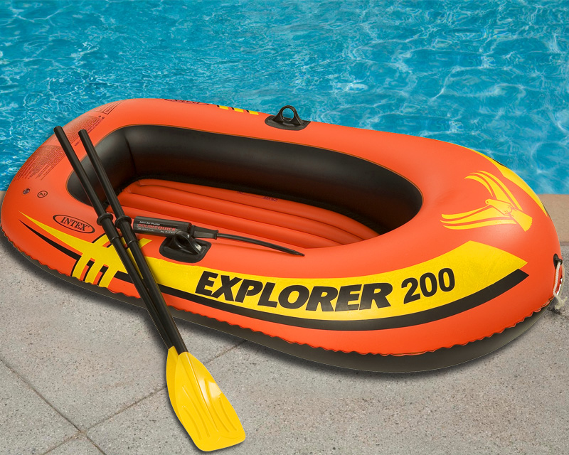 Надувная лодка Explorer 200 с веслами и насосом  