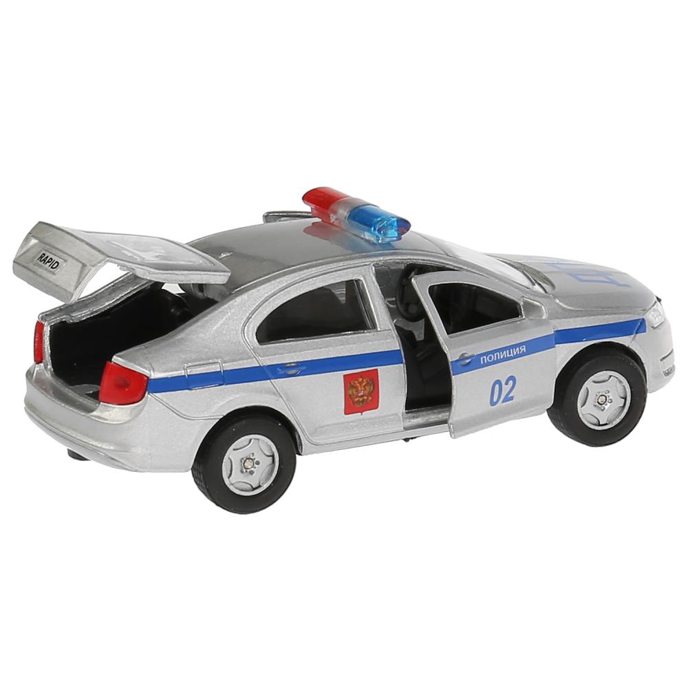 Машина металлическая инерционная Skoda Rapid – Полиция, 12 см, открываются двери и багажник  