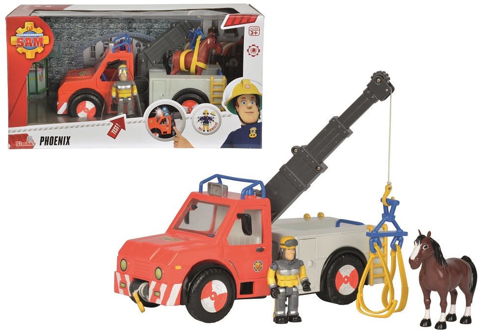Игровой набор - Пожарный Сэм Машина - Феникс с фигуркой пожарного и лошадью  