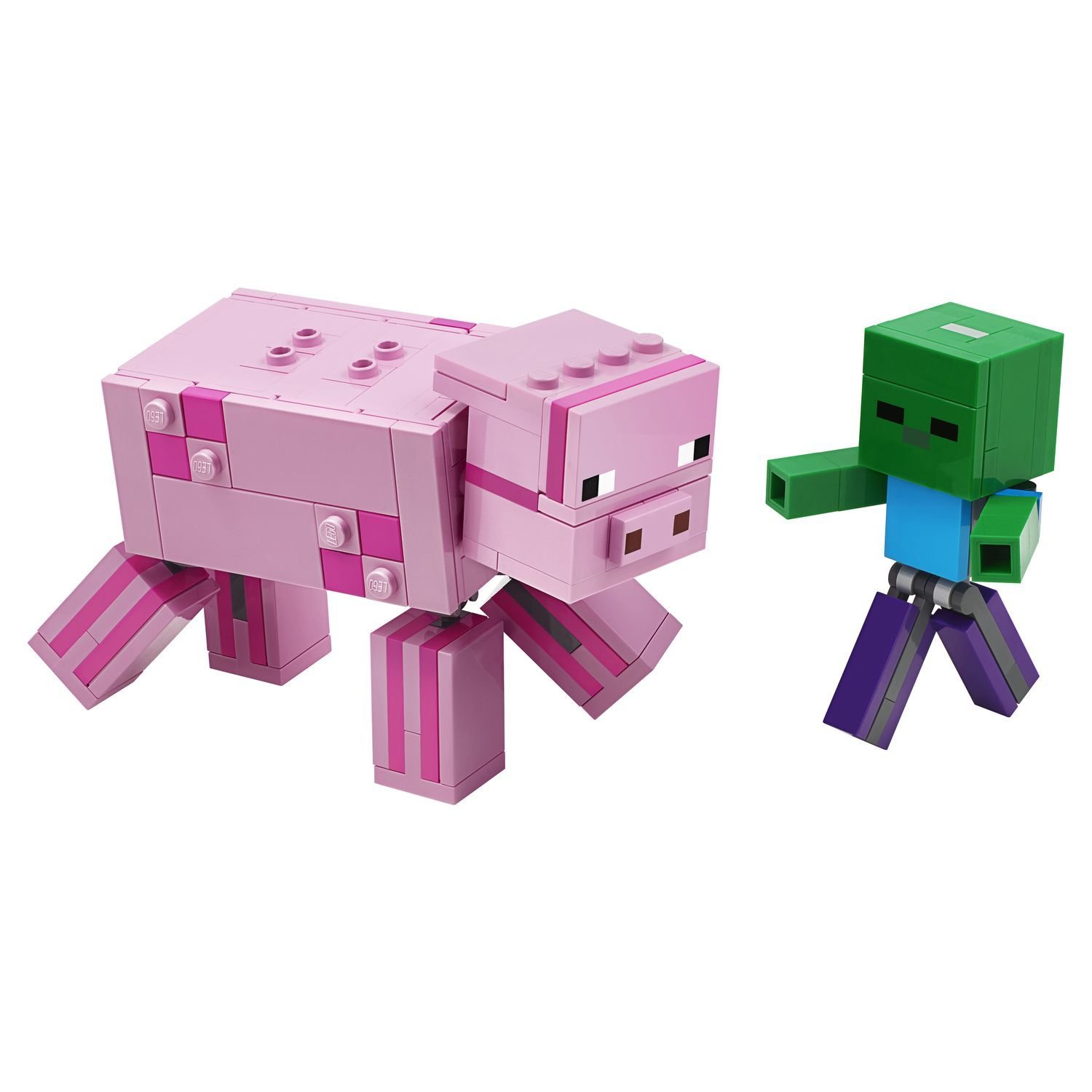 Конструктор Lego Minecraft Большие фигурки Свинья и Зомби-ребёнок  