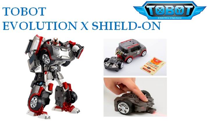 Трансформер Tobot Evolution X Shield-On, со световыми и звуковыми эффектами, наклейками и ключом-токеном  