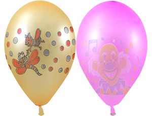 Воздушные шары 12",  неон, 10 штук с рисунком 