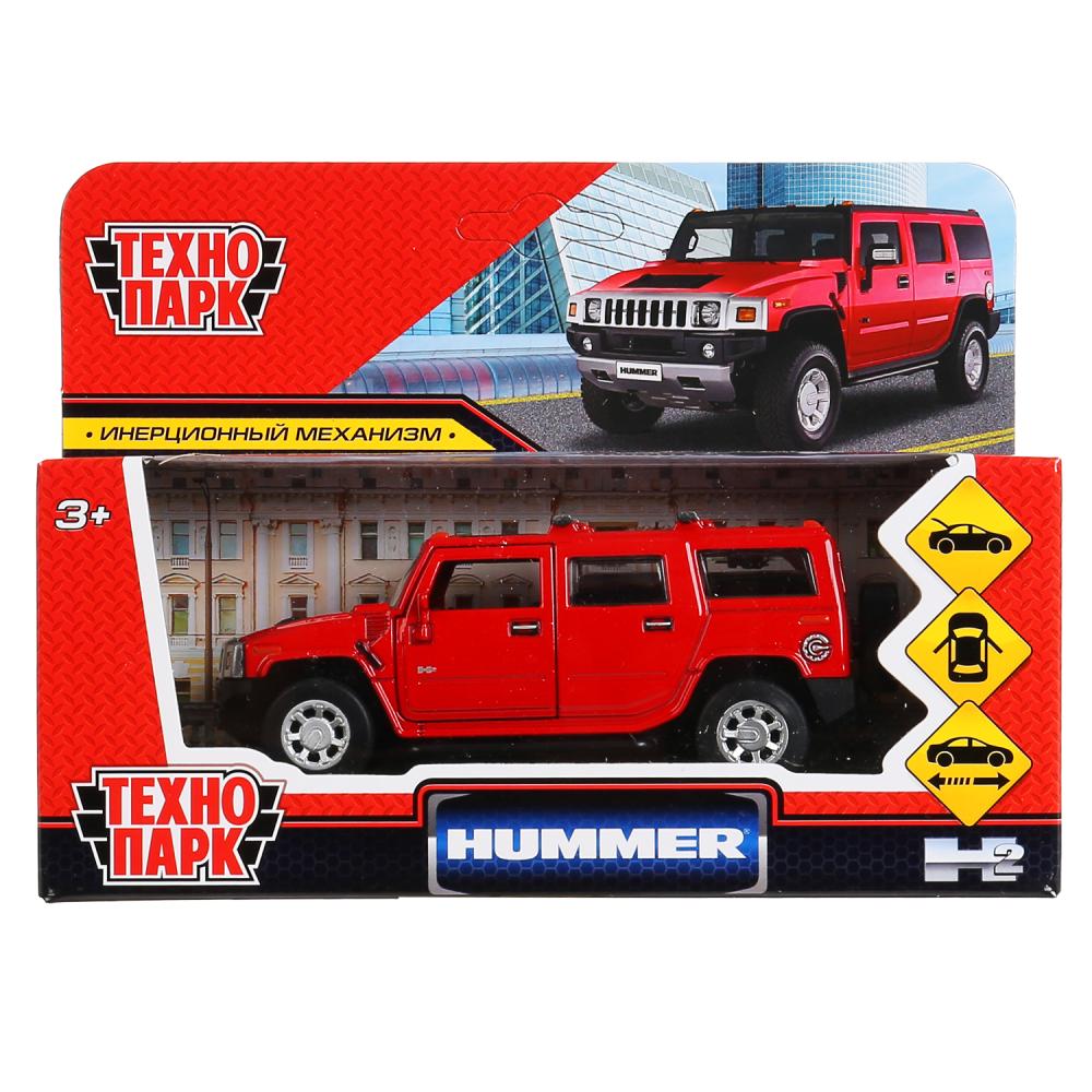 Машина Hummer H2 12 см красная двери открываются металлическая инерционная  