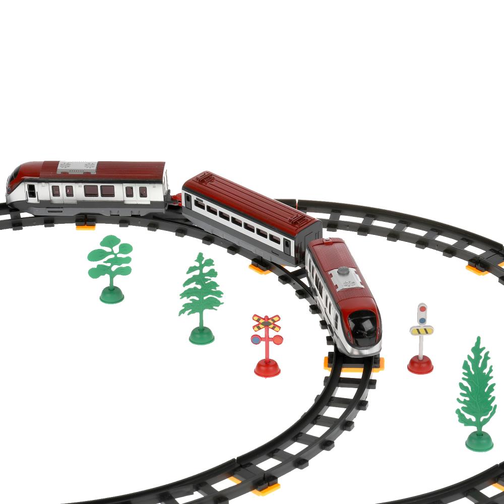 Железная дорога Скоростной пассажирский поезд 308 см со светом и аксессуарами  