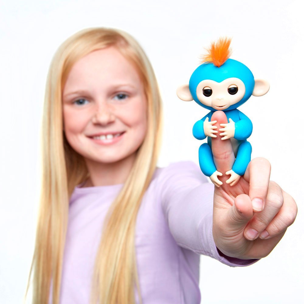 Интерактивная ручная обезьянка Fingerlings WowWee – Борис, синяя, 12 см  