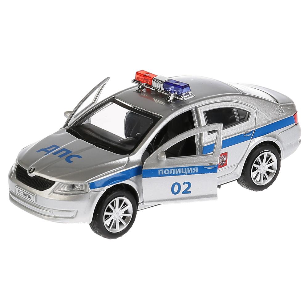 Металлическая инерционная модель – Skoda Octavia Полиция, 12 см  