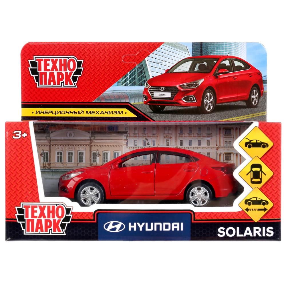 Инерционная металлическая модель – Hyundai Solaris, 12 см, красный  