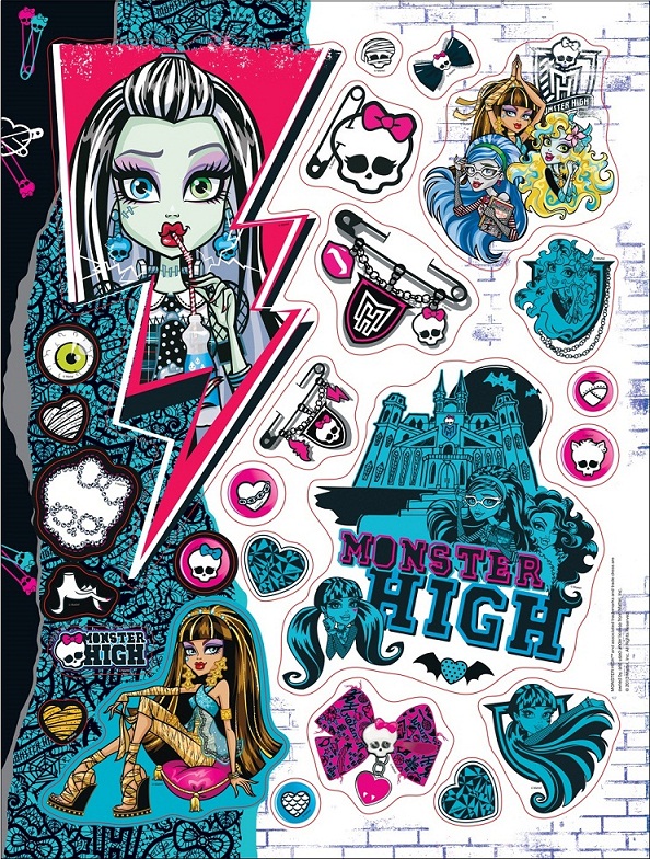Большая книга наклеек Monster High, молния  