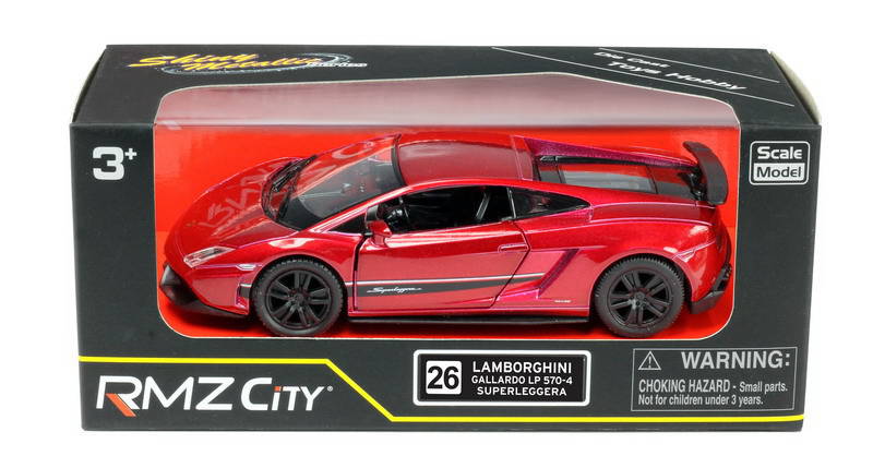 Металлическая инерционная машина RMZ City - Lamborghini Gallardo Superleggera, 1:32, красный металлик  