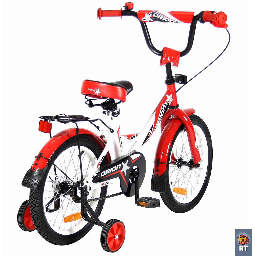 Двухколесный велосипед Lider Orion диаметр колес 16 дюймов, белый/красный  
