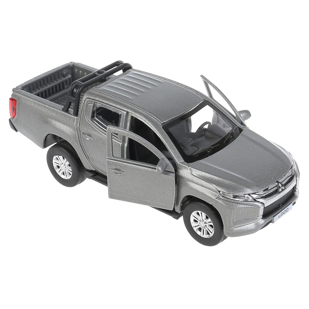 Машина пикап Mitsubishi Pickup L200 13 см матовый серый двери и багажник открываются металлическая  