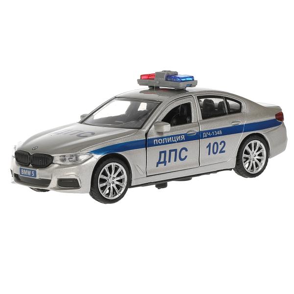 Машина Полиция BMW 5 Series Sedan M-Sport 12 см двери и багажник открываются металлическая инерционная  