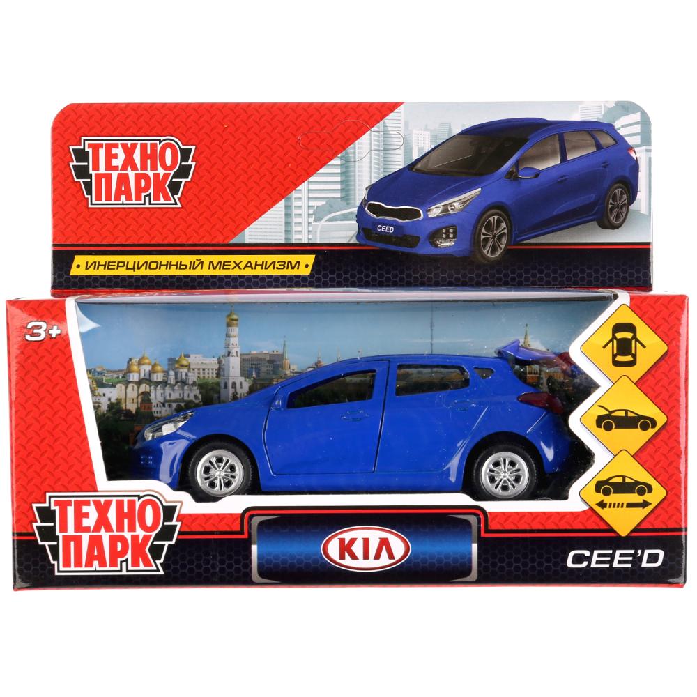 Машина металлическая Kia Ceed 12 см, открываются двери, инерционная, цвет - синий  