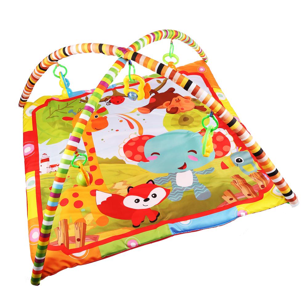 Детский игровой коврик Забавный лисенок с игрушками на подвеске  