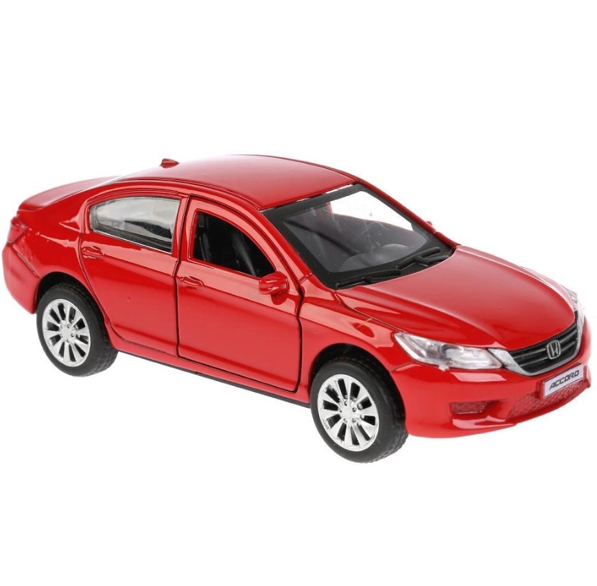 Машина металлическая Honda Accord, 12 см, открываются двери, инерционная, красная  
