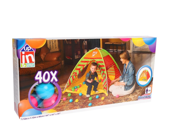 Детская палатка для игр с шариками 40 шт., размер 112 х 112 х 90 см.  
