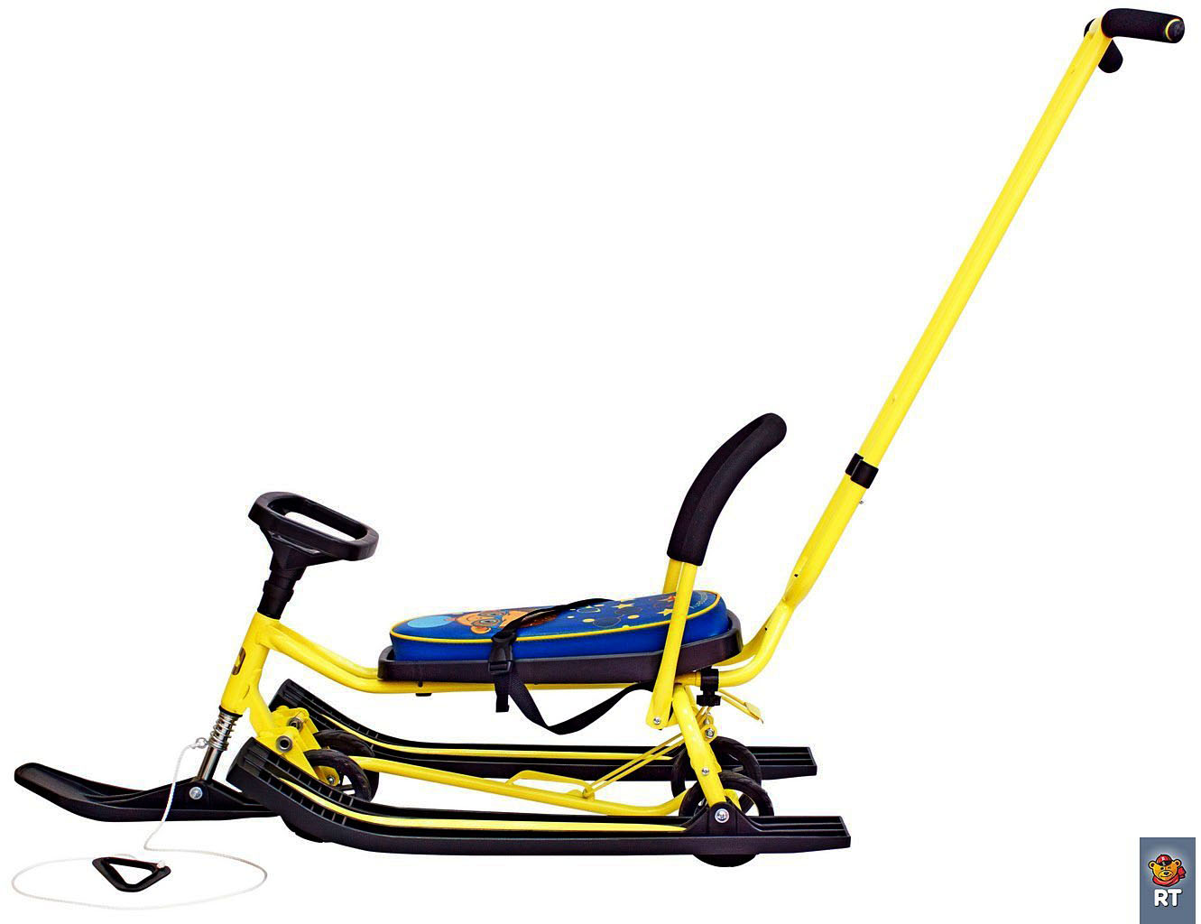 Снегокат ™Барс - 111 Mobile с Т-образным толкателем и колесной базой, желтый  