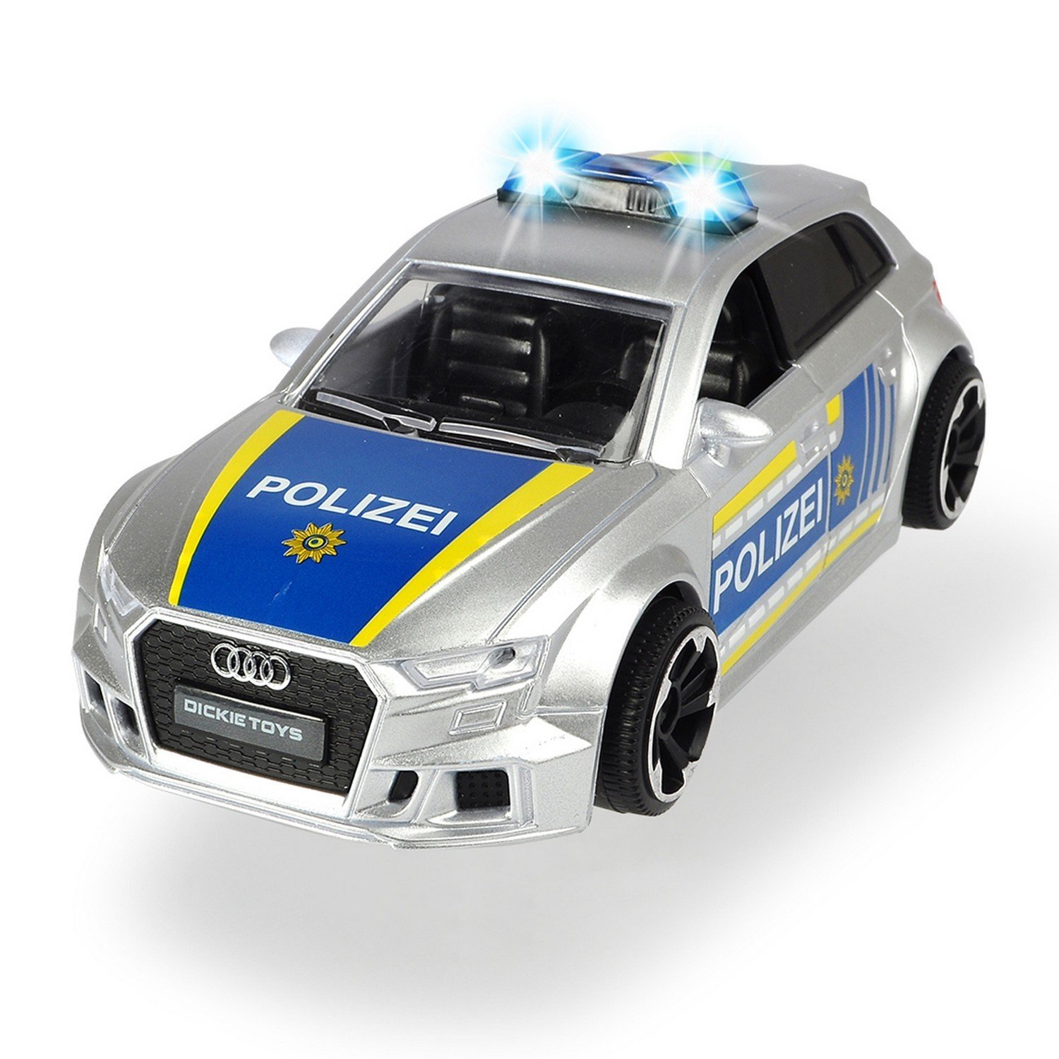 Фрикционная полицейская машинка - Audi RS3, 15 см, масштаб 1:32 с аксессуарами, свет, звук,  