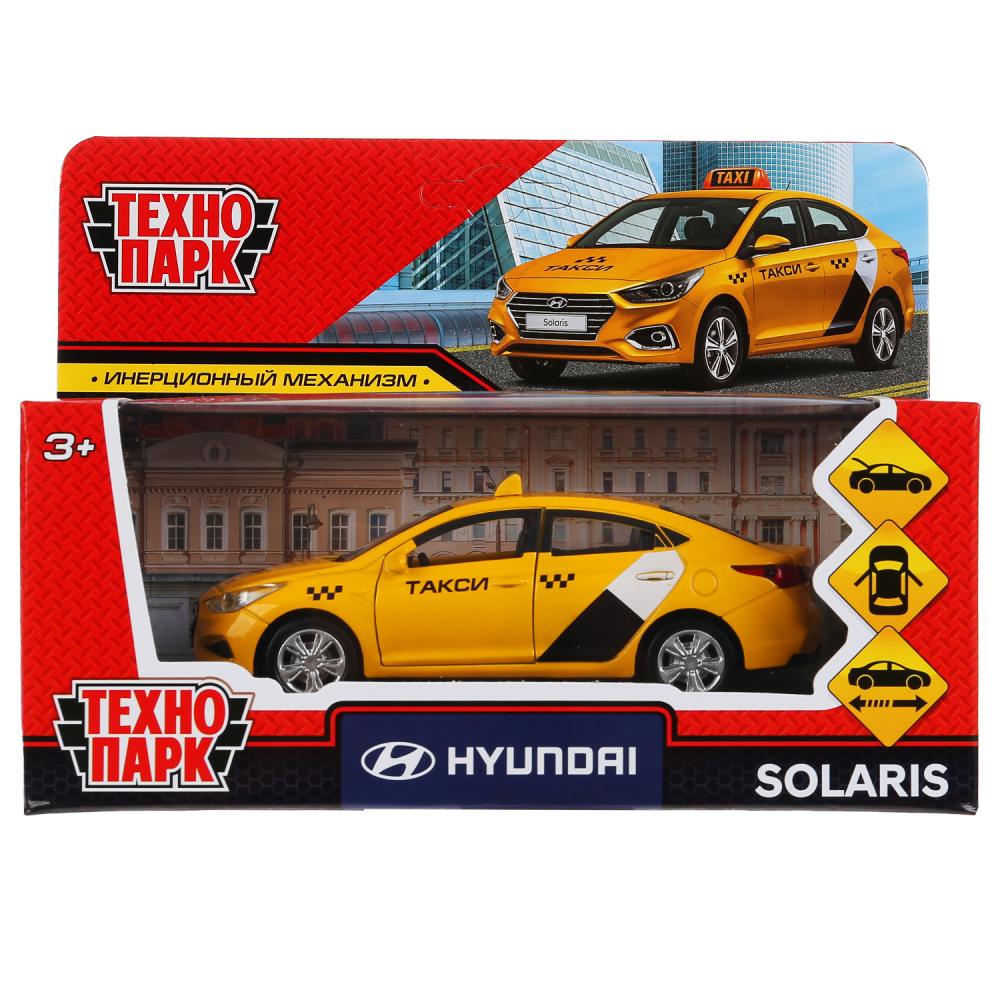 Инерционная металлическая модель - Hyundai Solaris – Такси, 12 см, цвет желтый  