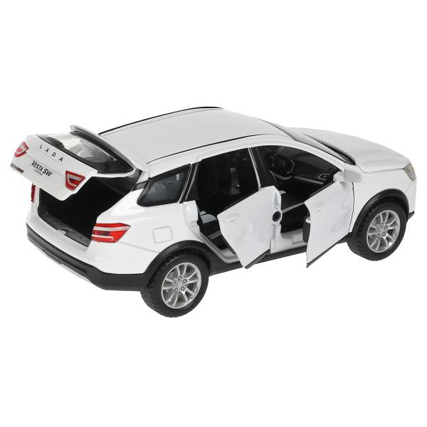 Машина Lada Vesta SW Cross свет-звук 17,5 см двери открываются белая инерционная металлическая  