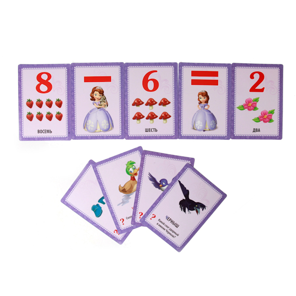 Карточки развивающие «София Дисней» - Учим алфавит и цифры, 36 карточек  
