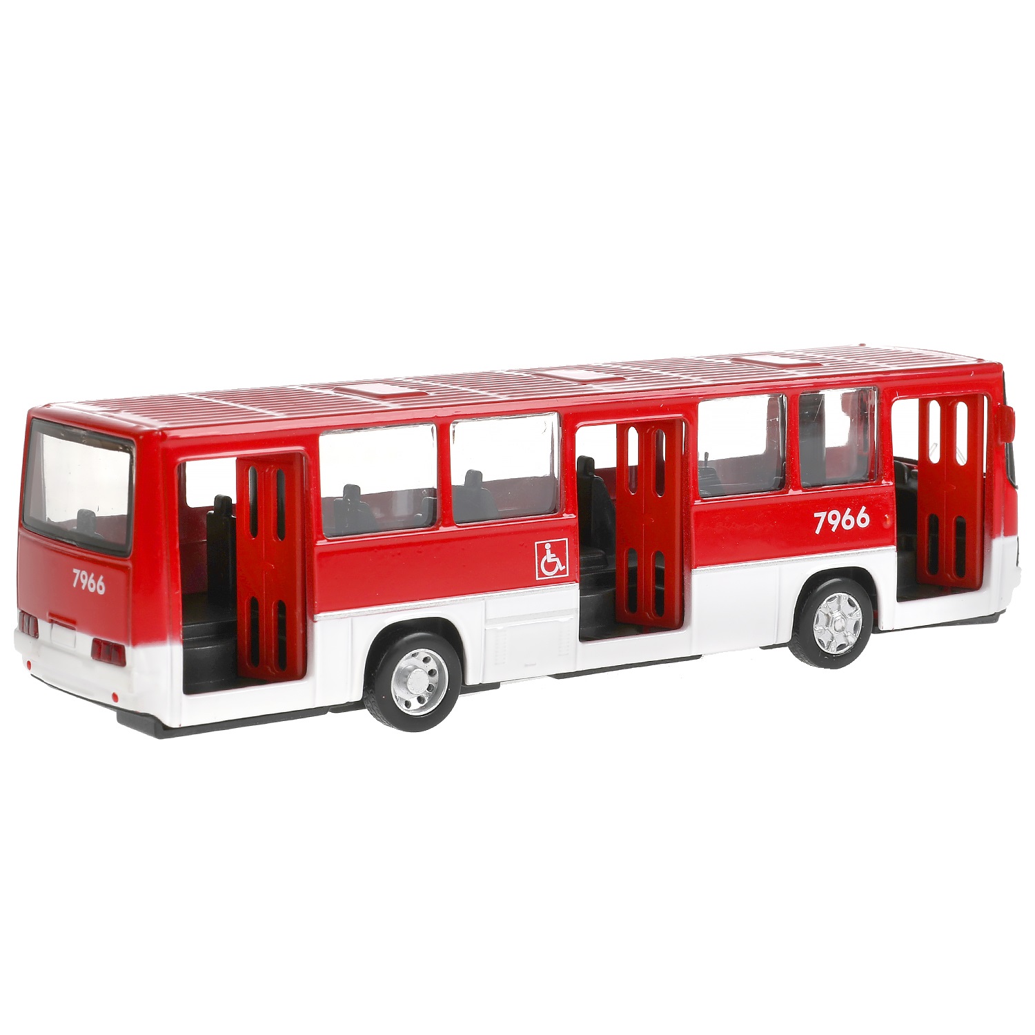 Модель Рейсовый автобус 17 см двери открываются инерционная металлическая  