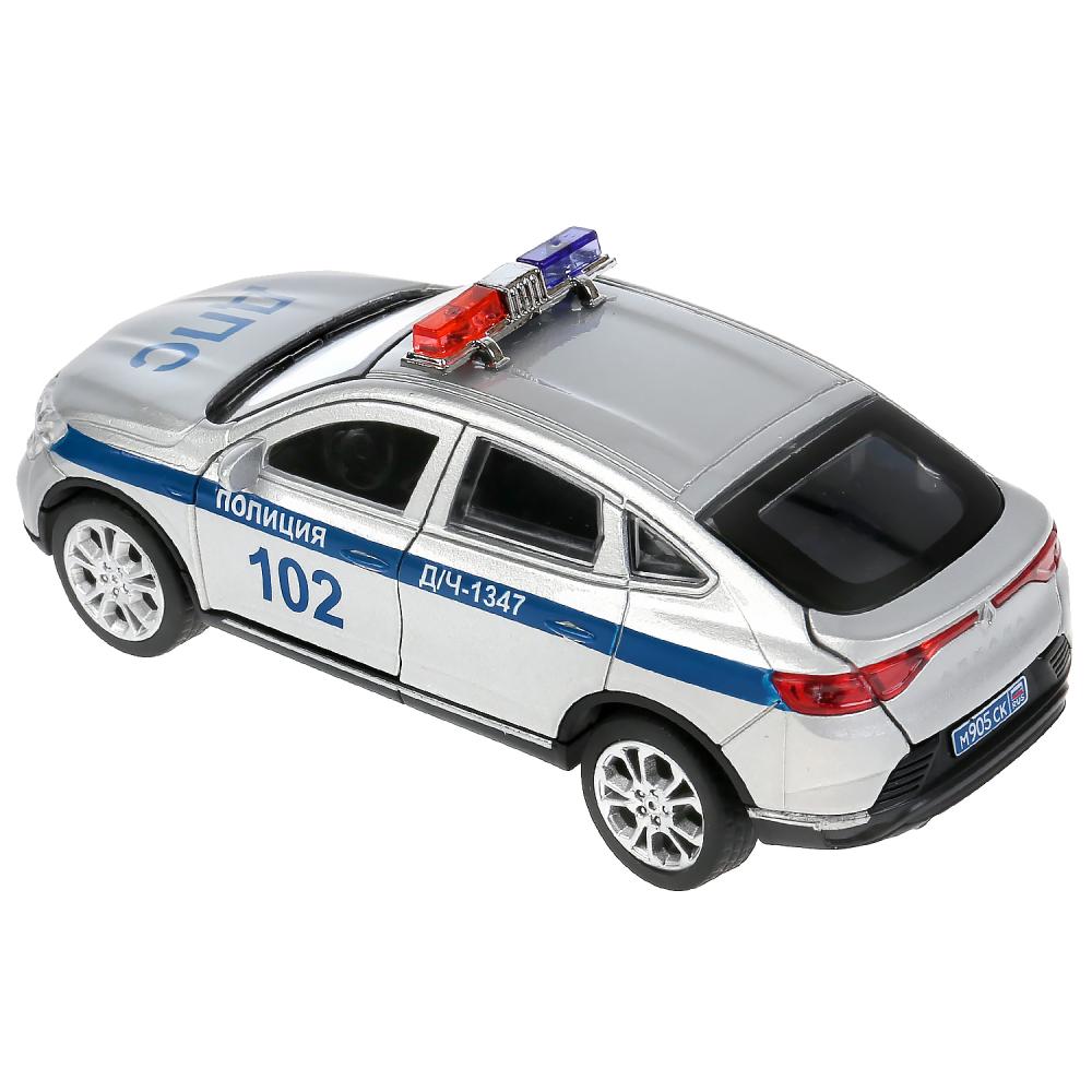 Машина Полиция Renault Arkana 12 см серебристая двери и багажник открываются металлическая  