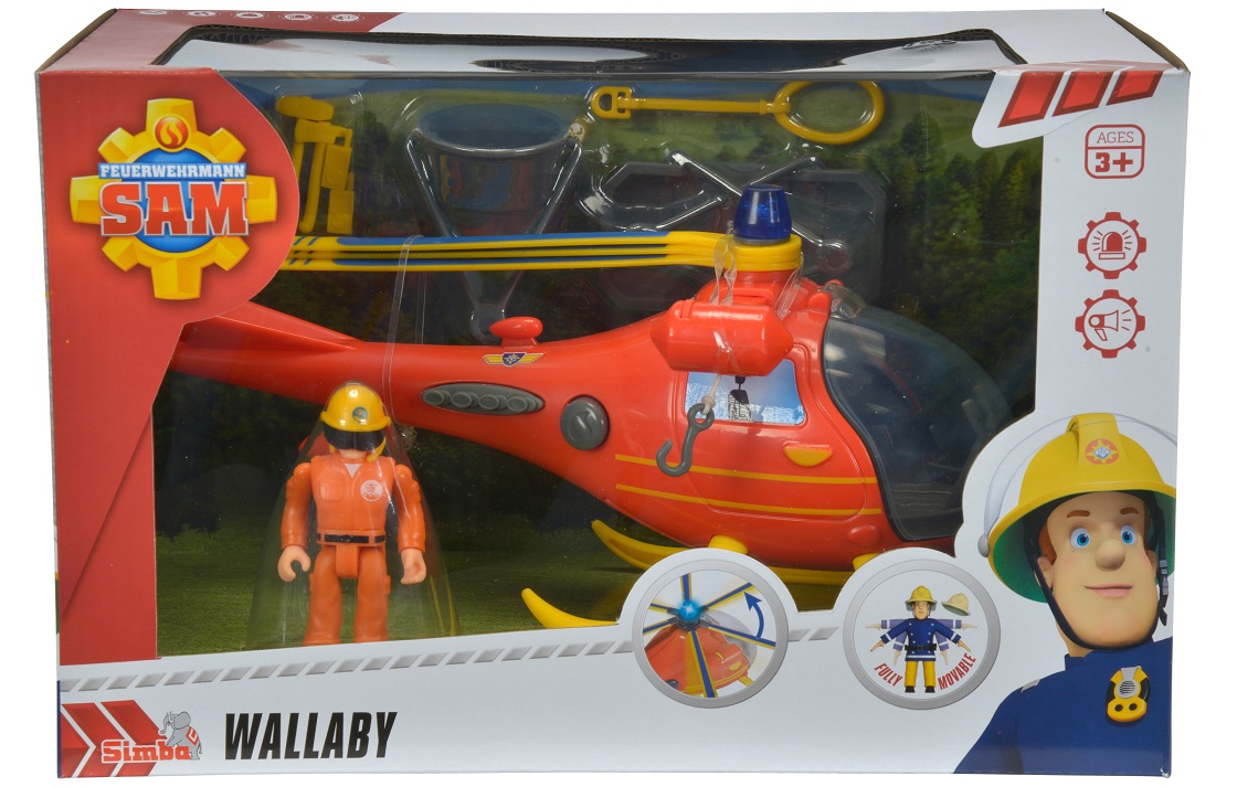 Вертолет со светом «Пожарный Сэм», звук, аксессуары и фигурка  