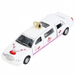 Модель Свадебный лимузин 17 см свет-звук двери открываются люк инерционная металлическая (Технопарк, CT10-105-L) - миниатюра